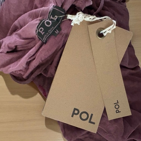 POL Fringe That Covers Open Back Cowl Neck Tank Wine Dress Women’s Sz Medium New - Picture 3 of 5